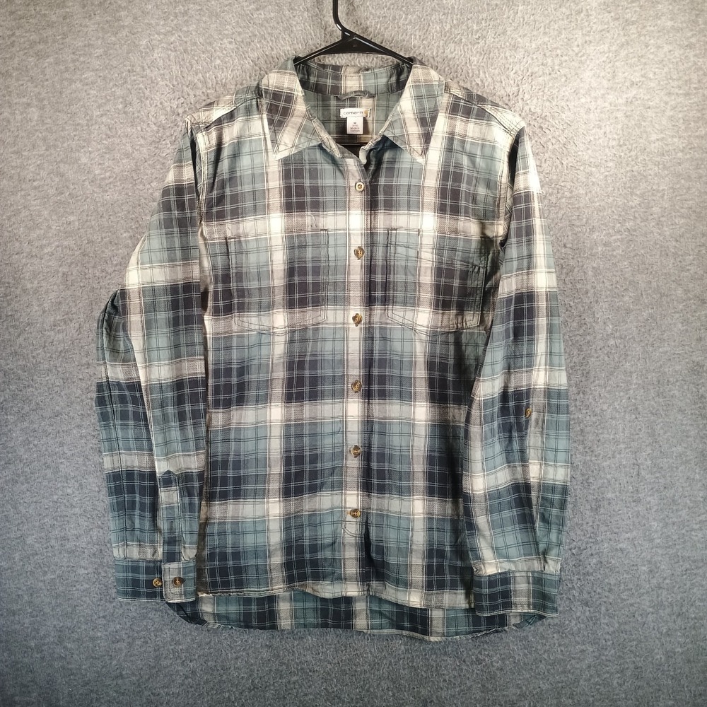 Carhartt Fairview Plaid Shirt Womens M Pockets Long‎ Sleeve Button Up